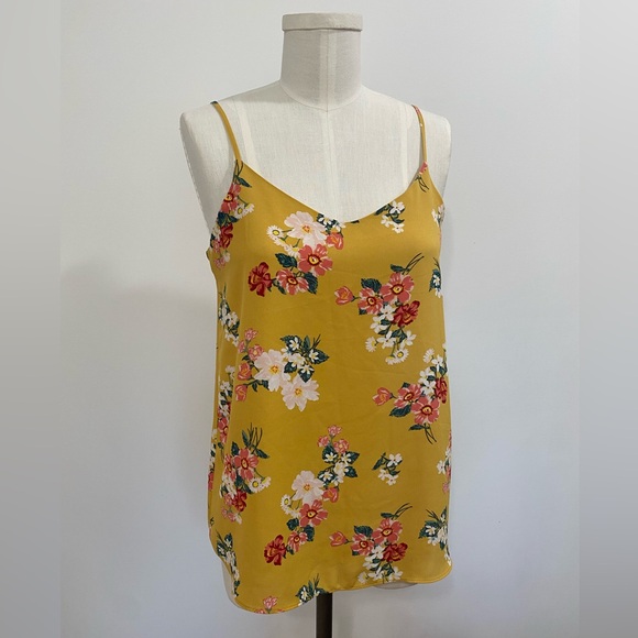 2 for $12 💖 Pink Republic Yellow Gold Floral Adjustable Strappy Top Size Small - Picture 1 of 4